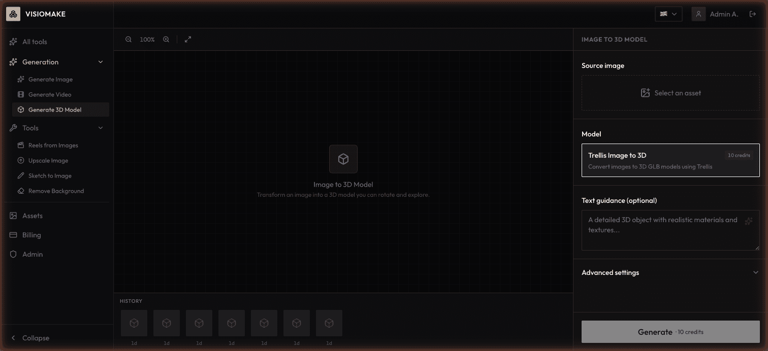 3D model generation with Trellis Image to 3D